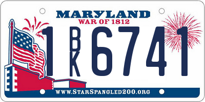 MD license plate 1BK6741