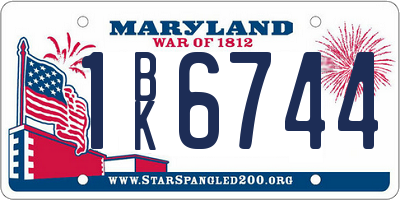 MD license plate 1BK6744