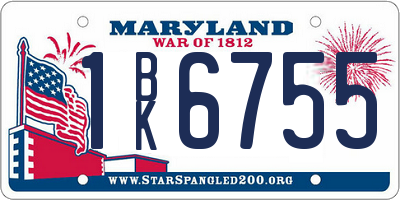 MD license plate 1BK6755