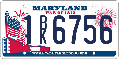 MD license plate 1BK6756