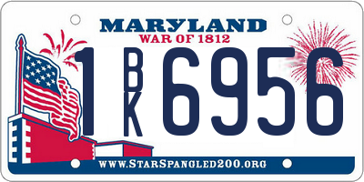 MD license plate 1BK6956