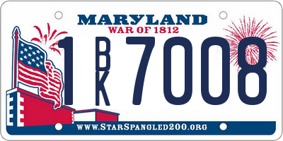 MD license plate 1BK7008