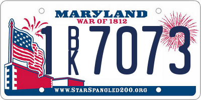 MD license plate 1BK7073
