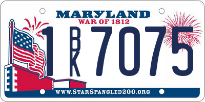 MD license plate 1BK7075