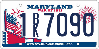 MD license plate 1BK7090