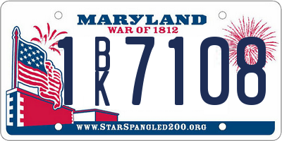 MD license plate 1BK7108