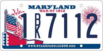 MD license plate 1BK7112