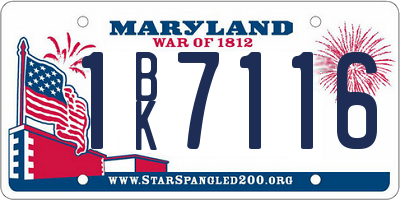 MD license plate 1BK7116