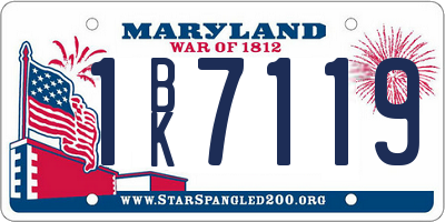MD license plate 1BK7119