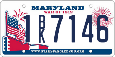 MD license plate 1BK7146