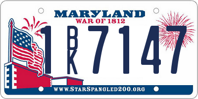 MD license plate 1BK7147