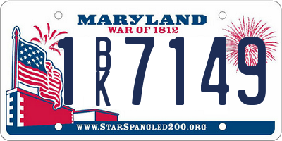 MD license plate 1BK7149