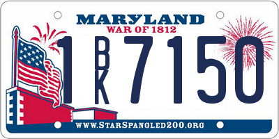 MD license plate 1BK7150