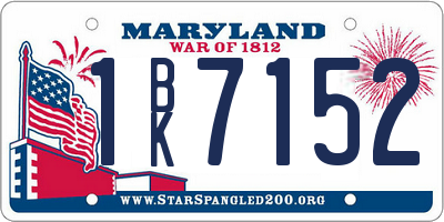 MD license plate 1BK7152