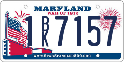 MD license plate 1BK7157