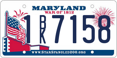 MD license plate 1BK7158