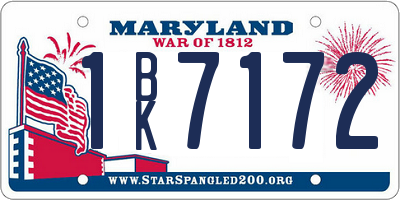 MD license plate 1BK7172