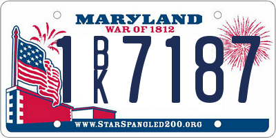 MD license plate 1BK7187