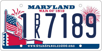 MD license plate 1BK7189