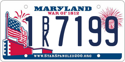 MD license plate 1BK7199