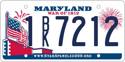 MD license plate 1BK7212