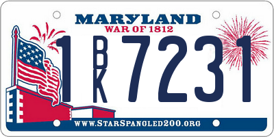 MD license plate 1BK7231
