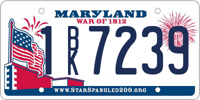 MD license plate 1BK7239