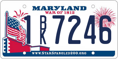 MD license plate 1BK7246