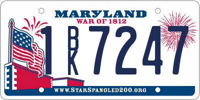 MD license plate 1BK7247