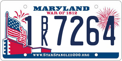 MD license plate 1BK7264