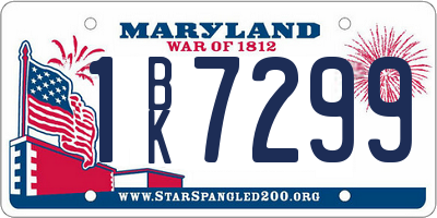 MD license plate 1BK7299