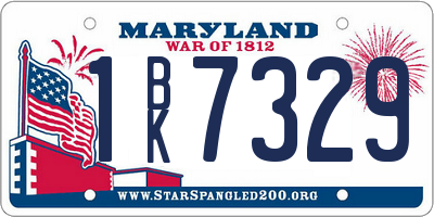 MD license plate 1BK7329