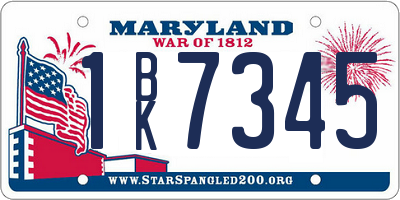 MD license plate 1BK7345