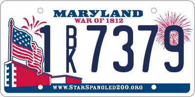 MD license plate 1BK7379