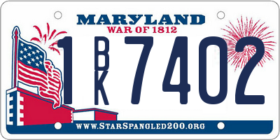 MD license plate 1BK7402