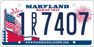 MD license plate 1BK7407