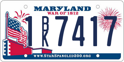 MD license plate 1BK7417