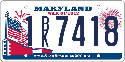 MD license plate 1BK7418