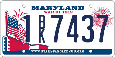 MD license plate 1BK7437