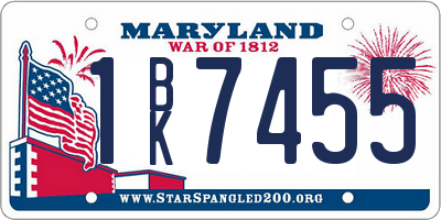 MD license plate 1BK7455