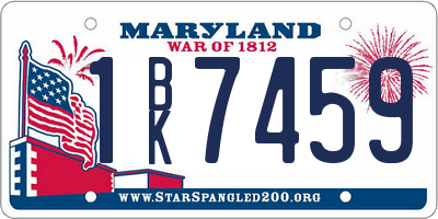 MD license plate 1BK7459