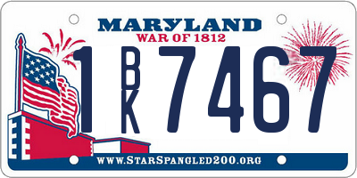 MD license plate 1BK7467