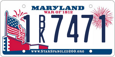 MD license plate 1BK7471