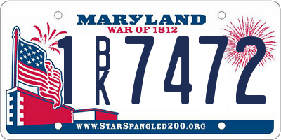 MD license plate 1BK7472