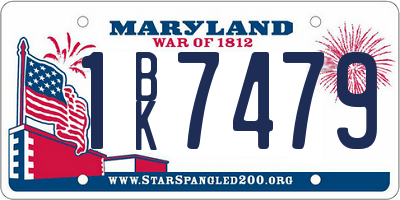 MD license plate 1BK7479