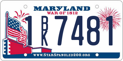 MD license plate 1BK7481