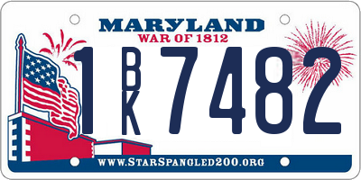 MD license plate 1BK7482