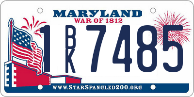 MD license plate 1BK7485