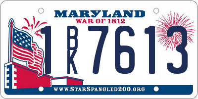 MD license plate 1BK7613