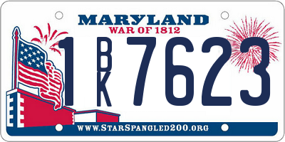 MD license plate 1BK7623
